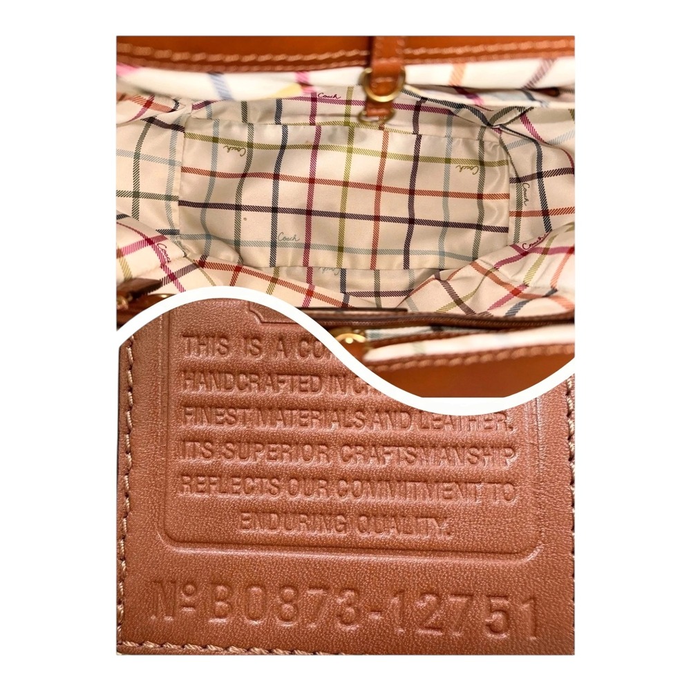 Coach Ergo Signature‎ Denim Leather Hobo Shoulder Bag Blue Brown Y2K 12751 - Picture 8 of 9